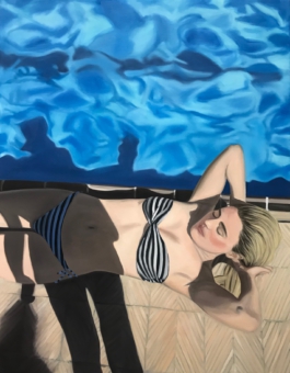 Painting - At the pool