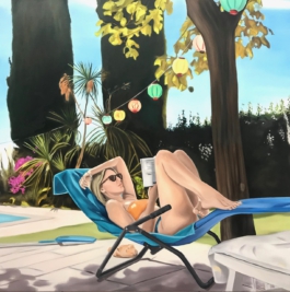  Painting - On the deck chair